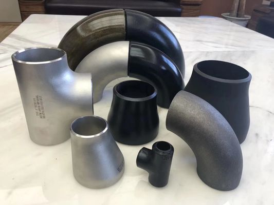 kualitas  45D 90D 180D Carbon Steel Butt Welded Pipe Fittings ASME B16.9 B16.28 A234WPB pabrik